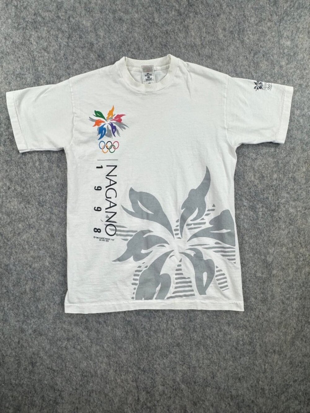 VTG Nagano Olympics T Shirt 1998 Mens Sz M White Short Sleeve